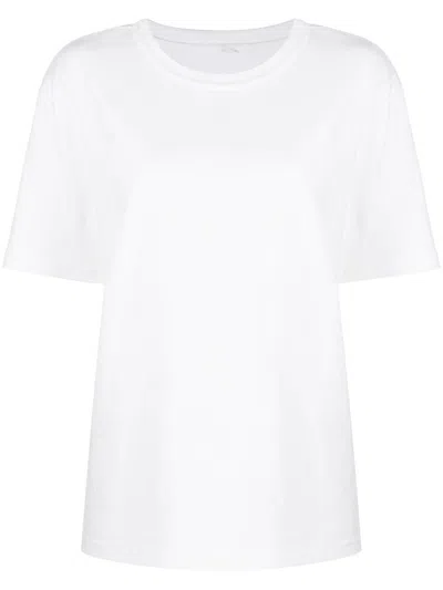 Alexander Wang Essential Jersey Short Sleeve Tee With Puff Logo And Bound Neck Clothing In White