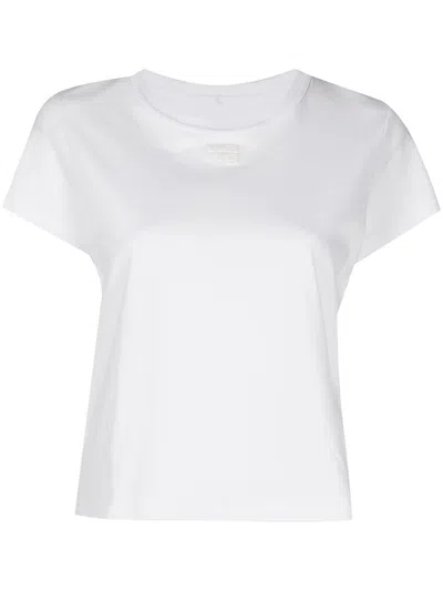 ALEXANDER WANG ALEXANDER WANG ESSENTIAL JERSEY SHRUNK TEE WITH PUFF LOGO AND BOUND NECK
