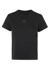 ALEXANDER WANG ESSENTIAL JERSEY SHRUNK TEE WITH PUFF LOGO AND BOUND NECK,4CC3221358 094