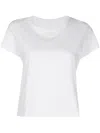 ALEXANDER WANG ALEXANDER WANG ESSENTIAL JERSEY SHRUNK TEE WITH PUFF LOGO AND BOUND NECK CLOTHING