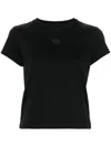 ALEXANDER WANG ALEXANDER WANG ESSENTIAL JSY SHRUNK T-SHIRT W/PUFF LOGO & BOUND NECK CLOTHING