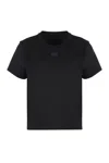 Alexander Wang Essential Jersey Shrunk Tee With Puff Logo Black
