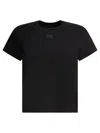 Alexander Wang Puff Logo Cotton Jersey Shrunken T-shirt In Black
