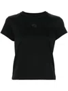 Alexander Wang Essential Jersey Shrunk Tee With Puff Logo Black In Black