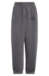 Alexander Wang Essential Logo French Terry Sweatpants In Gray
