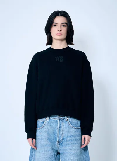 Alexander Wang Essential Puff Logo Sweatshirt In Black