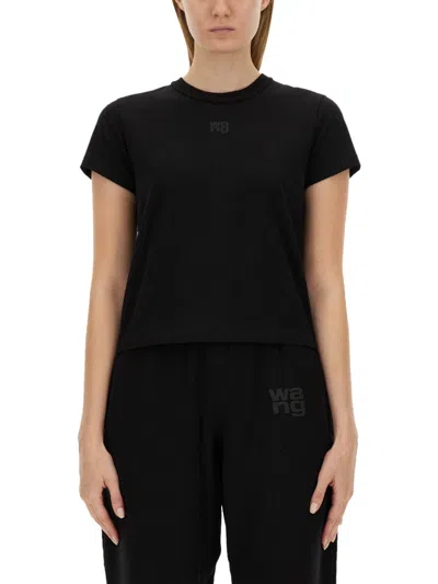Alexander Wang Essential Shrunk Cropped Black T-shirt