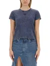 Alexander Wang T-shirt  Woman Color Denim In Acid Black Ice