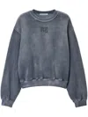 Alexander Wang Puff Logo Sweatshirt In Structured Terry In Grau