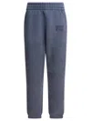 Alexander Wang Essential Terry Classic Sweatpant Puff Paint Logo Trousers Blue In Blue