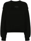 Alexander Wang Essential Terry Crew Neck Cotton Sweatshirt Clothing In Black
