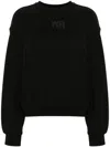 Alexander Wang Essential Terry Crew Neck Cotton Sweatshirt Clothing In Black