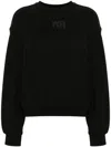 Alexander Wang Essential Terry Crew Neck Cotton Sweatshirt Clothing In Black