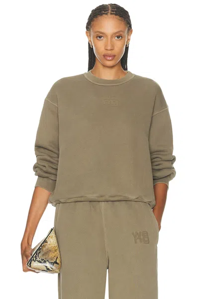 Alexander Wang Essential Terry Crew Sweatshirt In Gray