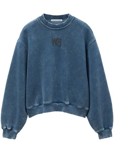 Alexander Wang Puff Logo-appliqué Sweatshirt In Black