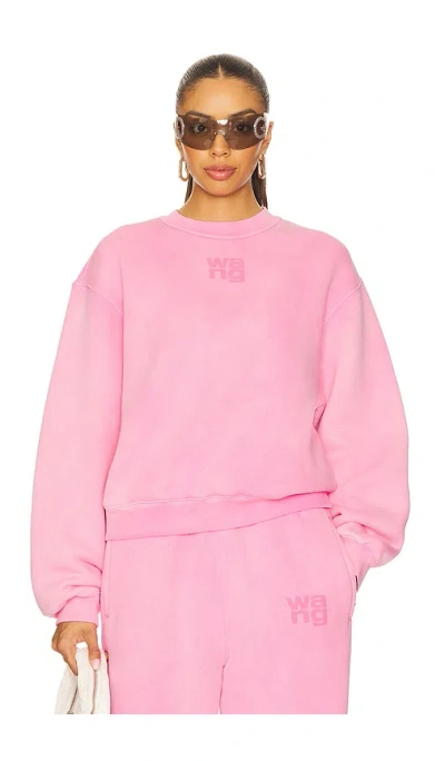 Alexander Wang Essential Terry Crew Sweatshirt In Pink