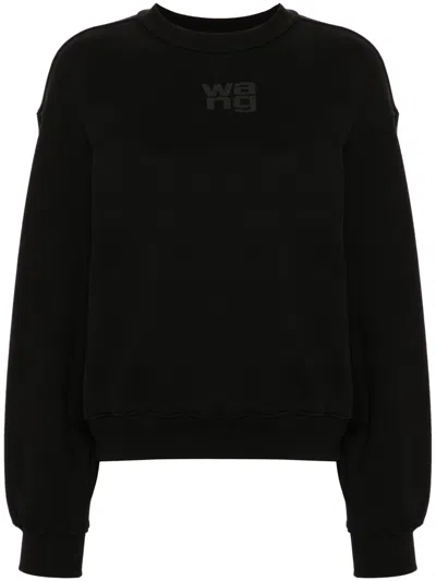 ALEXANDER WANG ALEXANDER WANG ESSENTIAL TERRY CREW SWEATSHIRT W/ PUFF PAINT LOGO