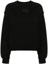 Alexander Wang Essential Terry Crew Neck Cotton Sweatshirt Clothing In 001 Black