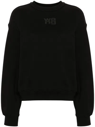 ALEXANDER WANG ALEXANDER WANG ESSENTIAL TERRY CREW SWEATSHIRT W/ PUFF PAINT LOGO CLOTHING