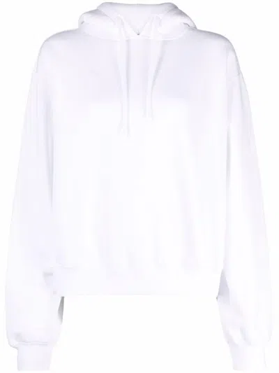 Alexander Wang Essential Terry Hoodie With Puff Paint Logo In White
