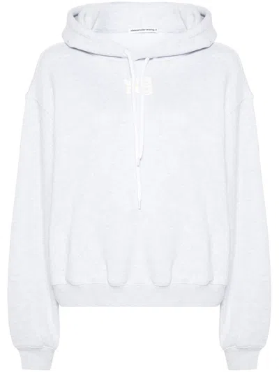 ALEXANDER WANG ALEXANDER WANG ESSENTIAL TERRY HOODIE WITH PUFF PAINT LOGO CLOTHING