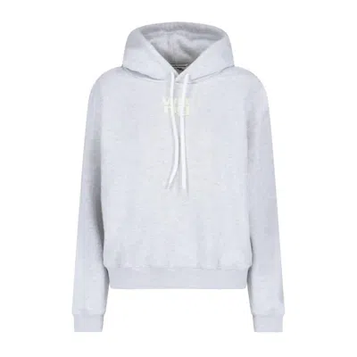 Alexander Wang Logo Hoodie In Grey