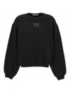Alexander Wang Essential Terry Crew Neck Cotton Sweatshirt Clothing In Black