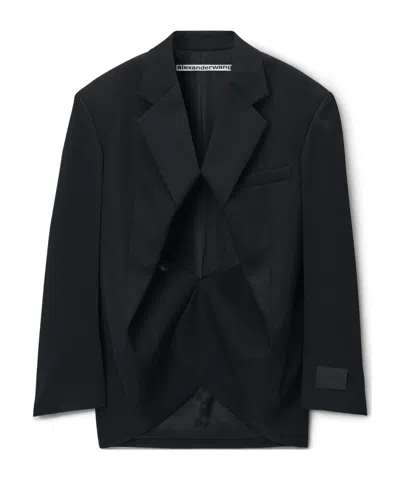 Alexander Wang Exaggerated Split Front Blazer In Black