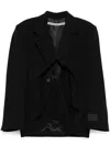 Alexander Wang Exaggerated Split Front Blazer In Black