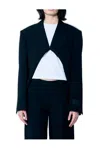 Alexander Wang Exaggerated Split Front Boxy Blazer In Black