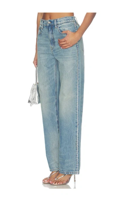 Alexander Wang Ez Jeans With Embellished Chain In Blue