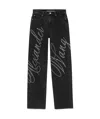Alexander Wang Ez Logo-embellished Jeans In Black