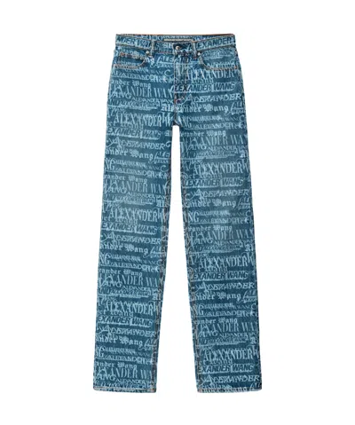 Alexander Wang Ez Logo-print Jeans In Blue