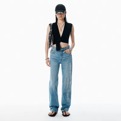 Alexander Wang Ez Mid-rise Jeans With Logo Cutout