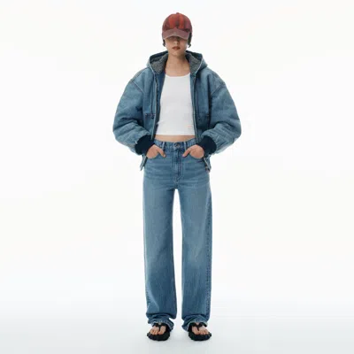 Alexander Wang Ez Mid-rise Jeans With Logo Pocket In Vintage Light Indigo