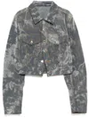Alexander Wang Cropped Trucker Jacket In Grey
