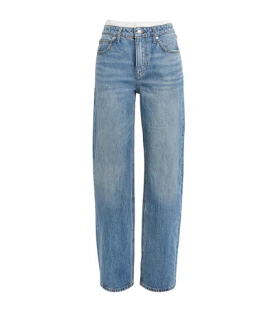 Alexander Wang Faded Undie Straight Jeans In Blue