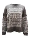 Alexander Wang Fair Isle Sweater In Grey Wool In Grey