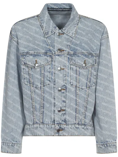 Alexander Wang Falling Back Jacket – Pebble Bleach In Blue