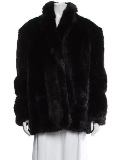 Pre-owned Alexander Wang Faux Fur Jacket In Black