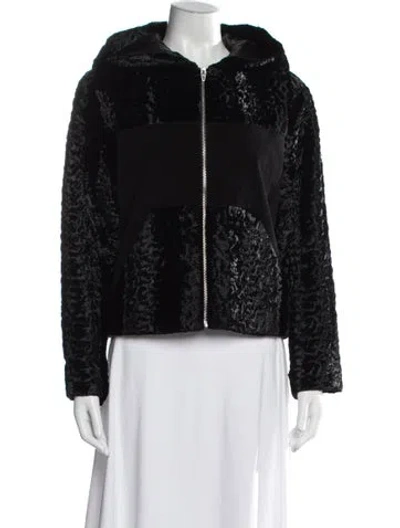 Pre-owned Alexander Wang Faux Fur Jacket In Black
