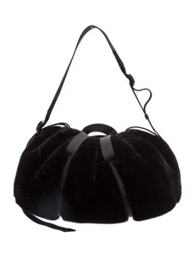 Pre-owned Alexander Wang Faux Fur Shoulder Bag In Black