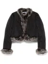 Alexander Wang Faux Fur-trim Puffer Jacket In Black