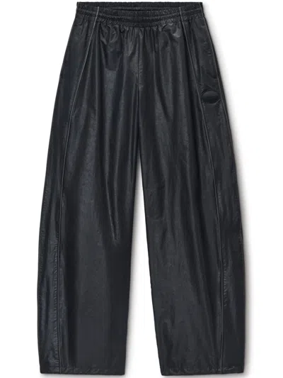 Alexander Wang Faux-leather Track Pants In Black