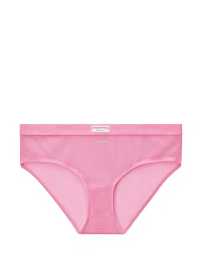 Alexander Wang Fine-mesh Briefs In Pink