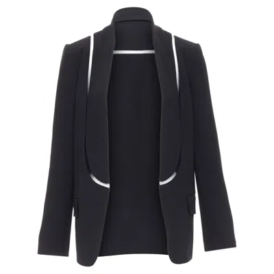Alexander Wang Fish Wise Cut Out Long Blazer Jacket In Black
