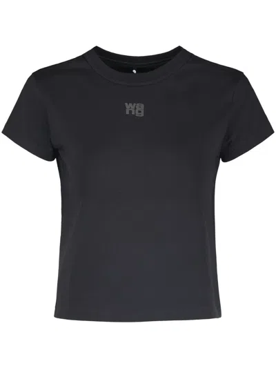 Alexander Wang Fitted Black Tee With Puff Logo Detail