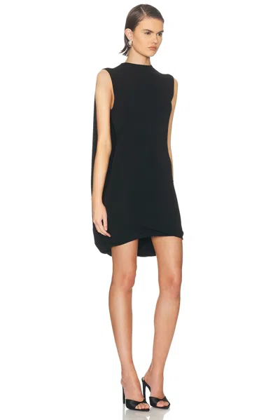 Alexander Wang Fitted Draped Back Mini Dress In Black