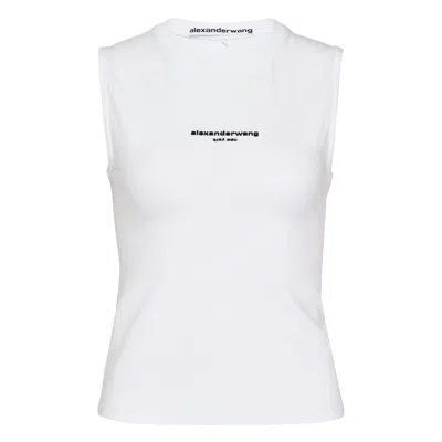 Alexander Wang Fitted Logo Print Tank In White