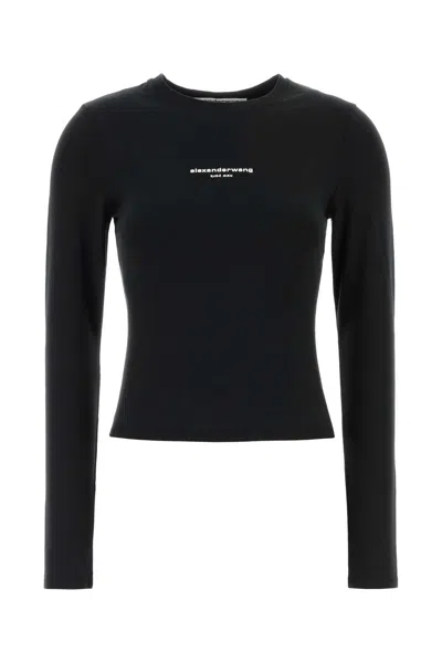 Alexander Wang Long-sleeve Cotton T-shirt In Black
